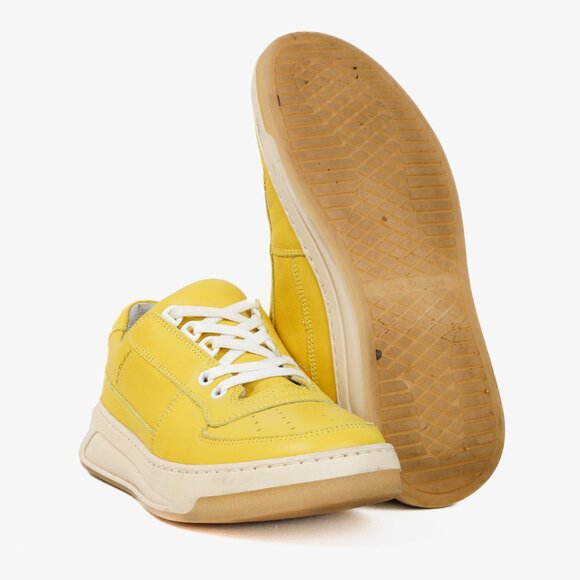 Acne Studios Perey Yellow Leather Low Top Lace Sneaker - Picture 4 of 12
